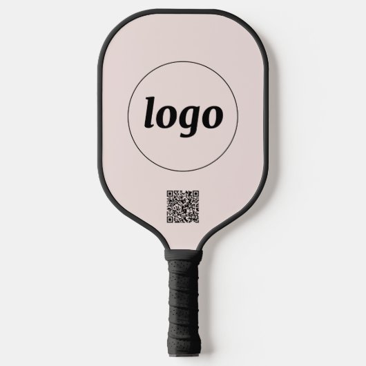Eenvoudige Logo QR Code Business Blush Roze Pickleball Paddle (Voorkant)
