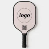Eenvoudige Logo QR Code Business Blush Roze Pickleball Paddle (Achterkant)