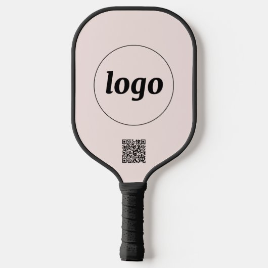 Eenvoudige Logo QR Code Business Blush Roze Pickleball Paddle (Achterkant)