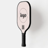 Eenvoudige Logo QR Code Business Blush Roze Pickleball Paddle (Links)