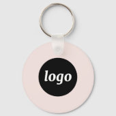 Eenvoudige Logo QR Code Business Blush Roze Sleutelhanger (Voorkant)