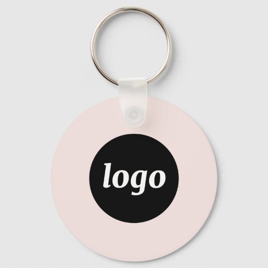 Eenvoudige Logo QR Code Business Blush Roze Sleutelhanger (Voorkant)