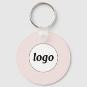 Eenvoudige Logo QR Code Business Blush Roze Sleutelhanger (Voorkant)
