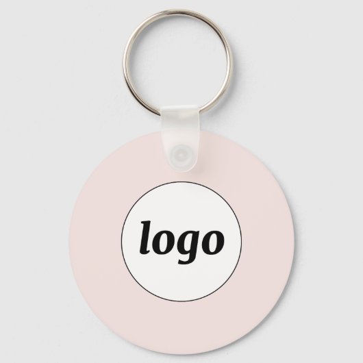 Eenvoudige Logo QR Code Business Blush Roze Sleutelhanger (Voorkant)