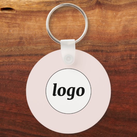 Eenvoudige Logo QR Code Business Blush Roze Sleutelhanger (Voorkant)