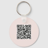 Eenvoudige Logo QR Code Business Blush Roze Sleutelhanger (Achterkant)