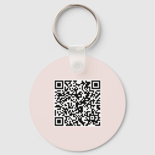 Eenvoudige Logo QR Code Business Blush Roze Sleutelhanger (Achterkant)