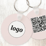 Eenvoudige Logo QR Code Business Blush Roze Sleutelhanger<br><div class="desc">Voeg uw eigen logo en QR code aan dit opvallende minimalistische professionele ontwerp toe. Ideaal voor het merken van werknemers of als promotiemiddel voor uw werknemers,  klanten en klanten.</div>