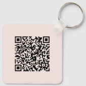 Eenvoudige Logo QR Code Business Blush Roze Sleutelhanger (Achterkant)