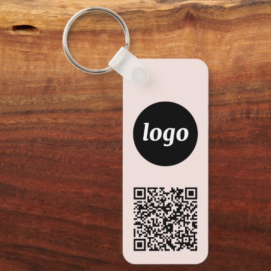 Eenvoudige Logo QR Code Business Sleutelhanger (Voorkant)