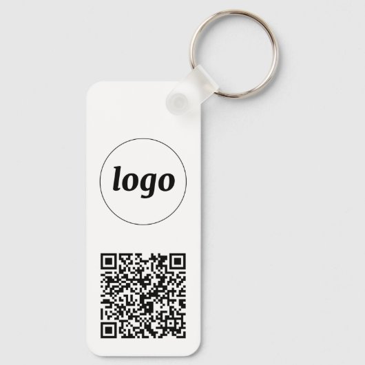 Eenvoudige Logo QR Code Business Sleutelhanger (Achterkant)