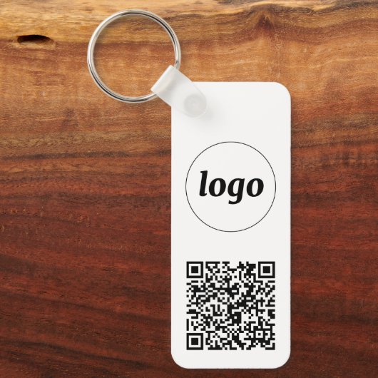Eenvoudige Logo QR Code Business Sleutelhanger (Voorkant)