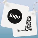 Eenvoudige Logo QR Code Business Sleutelhanger<br><div class="desc">Voeg je eigen logo en QR code toe aan dit opvallende minimalistische professionele ontwerp. Geweldig voor het branding van medewerkers,  of als promotieproduct voor uw medewerkers,  klanten en klanten. Ideaal voor een show of bedrijfsevenement.</div>