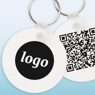 Eenvoudige Logo QR Code Business Sleutelhanger