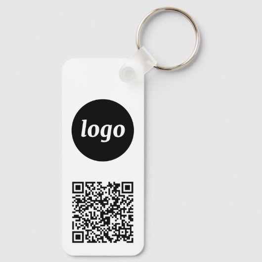 Eenvoudige Logo QR Code Business Sleutelhanger (Achterkant)