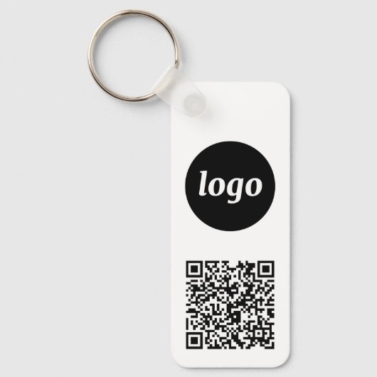 Eenvoudige Logo QR Code Business Sleutelhanger (Voorkant)