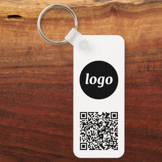 Eenvoudige Logo QR Code Business Sleutelhanger (Voorkant)