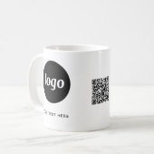 Eenvoudige Logo QR Code en Tekst Zakelijke Promoti Koffiemok (Voorkant links)