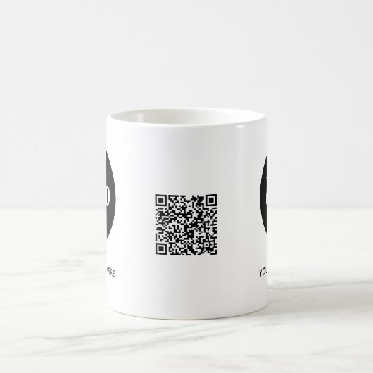 Eenvoudige Logo QR Code en Tekst Zakelijke Promoti Koffiemok (Center)