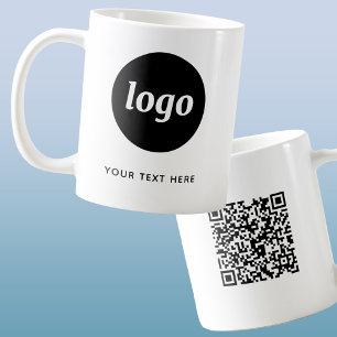 Eenvoudige Logo QR Code en Tekst Zakelijke Promoti Koffiemok