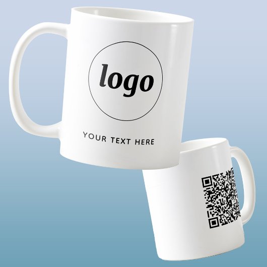 Eenvoudige Logo QR Code en Tekst Zakelijke Promoti Koffiemok