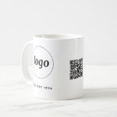 Eenvoudige Logo QR Code en Tekst Zakelijke Promoti Koffiemok (Voorkant links)