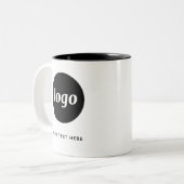 Eenvoudige Logo QR Code en Tekst Zakelijke Promoti Tweekleurige Koffiemok (Voorkant links)