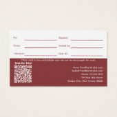 Eenvoudige Logo QR Code Haarstylist Cadeaubon Visitekaartje (Achterkant)