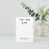 Eenvoudige logo QR code ketting oorbel display kaa Visitekaartje (Staand voorkant)
