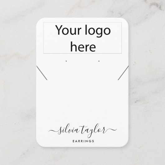 Eenvoudige logo QR code ketting oorbel display kaa Visitekaartje (Voorkant)