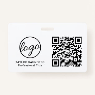 Eenvoudige Logo QR Code Medewerker Badge
