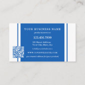 Eenvoudige Logo QR-code Navy Blue White Klantenkaartje (Achterkant)