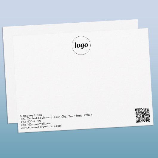 Eenvoudige Logo QR Code Professional Notitiekaartje