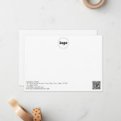 Eenvoudige Logo QR Code Professional Notitiekaartje (Voorkant / Achterkant in situ)