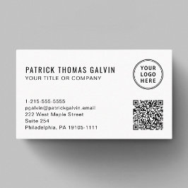 Eenvoudige Logo QR Code Professional Visitekaartje