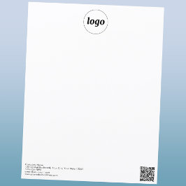 Eenvoudige Logo QR Code Professioneel Letterhoofd