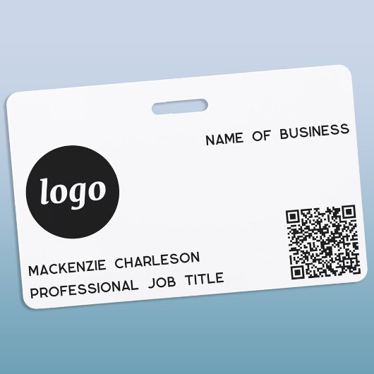 Eenvoudige Logo QR-code Professionele Bedrijfsnaam Badge