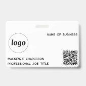 Eenvoudige Logo QR-code Professionele Bedrijfsnaam Badge (Voorzijde)