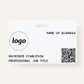Eenvoudige Logo QR-code Professionele Bedrijfsnaam Badge (Voorkant)
