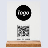 Eenvoudige Logo QR-code Scan om te Bestellen Zakel Acryl Bord