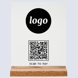 Eenvoudige Logo QR-code Scannen naar Betalen Zakel Acryl Bord