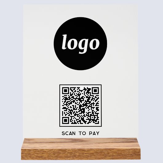 Eenvoudige Logo QR-code Scannen naar Betalen Zakel Acryl Bord
