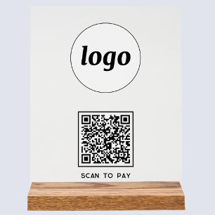 Eenvoudige Logo QR-code Scannen naar Betalen Zakel Acryl Bord