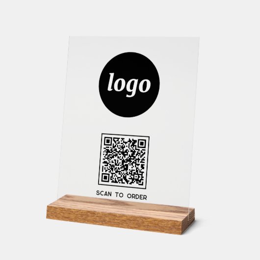 Eenvoudige Logo QR-code Scannen om Bedrijf te best Acryl Bord (Hoek)