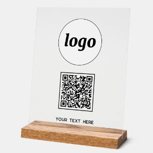 Eenvoudige Logo QR Code Tekst Zakelijk Acryl Bord