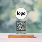 Eenvoudige Logo QR-code Tekst Zakelijk Acryl Bord (Neutraal)