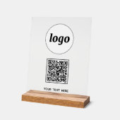 Eenvoudige Logo QR-code Tekst Zakelijk Acryl Bord (Hoek)