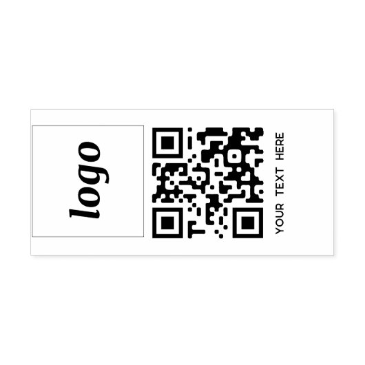 Eenvoudige Logo QR Code Tekst Zakelijk Promotie Rubberstempel (Afrduk)