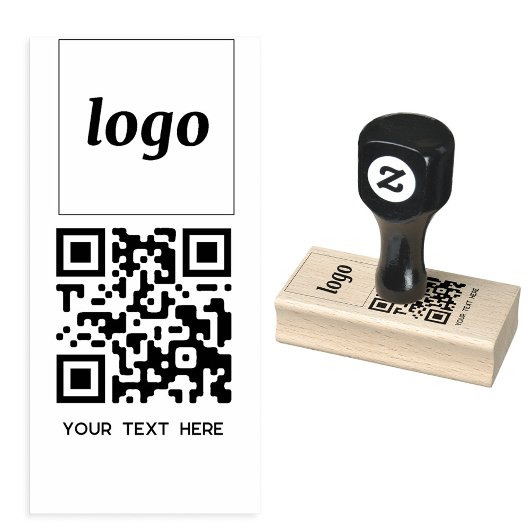 Eenvoudige Logo QR Code Tekst Zakelijk Promotie Rubberstempel