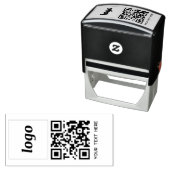 Eenvoudige Logo QR Code Tekst Zakelijk Promotie Zelfinktende Stempel (In situ)